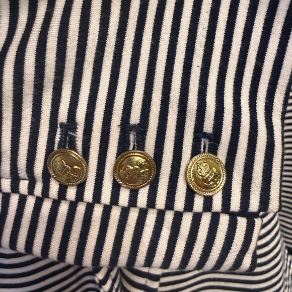 CAbi Life Jacket Blazer Nautical Navy & White Stripe Sz S - Picture 4 of 8